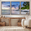 Tropical Beach Wall Art Canvas Print – Framed Sunset Glow