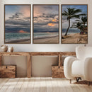 Tropical Storm Wall Art Canvas Print – Framed Moody Beach