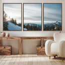 Snowy Mountain Wall Art Canvas Print – Frosty Peaks Alpine