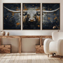 Rustic Longhorn Bull Wall Art Canvas Print – Vintage Western by MyGreatCanvas | Canvas Wall Art Prints | Photo Prints & Wall Decor