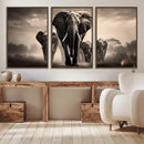Elephant Family Wall Art Canvas Print, Framed Elephant Wall
