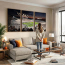 Epic Night Football Stadium Wall Art Canvas Print, Fireworks