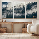 Foggy Pine Forest Wall Art – Framed Black White Nature by MyGreatCanvas | Canvas Wall Art Prints | Photo Prints & Wall Decor