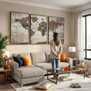World Map Canvas Print – Framed Detailed Map of the World