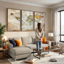 Personalized World Map Canvas Print – Colorful Watercolor