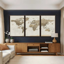 Detailed World Map Wall Art Canvas Print by MyGreatCanvas | Canvas Wall Art Prints | Photo Prints & Wall Decor