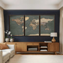 Rustic Black and Wood World Map Canvas Wall Art – Framed by MyGreatCanvas | Canvas Wall Art Prints | Photo Prints & Wall Decor