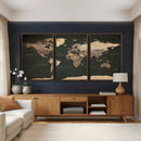 Vintage World Map Canvas Wall Art – Framed Travel Map for by MyGreatCanvas | Canvas Wall Art Prints | Photo Prints & Wall Decor