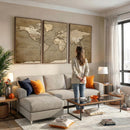 World Map Wall Art Canvas Print, Framed Map Art Picture