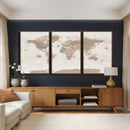 Framed Large World Map Canvas Print for Office Decor by MyGreatCanvas | Canvas Wall Art Prints | Photo Prints & Wall Decor