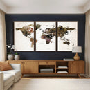 Watercolor World Map Print - Large Wall Art Canvas Print for