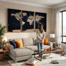 Grunge Wall Art World Map Canvas Print