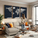 Colorful Watercolor World Map Canvas Print – Vibrant Framed