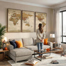 Vintage Detailed World Map Wall Art Canvas Print – Antique