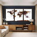 Rustic World Map Wall Art Canvas Print | Large World Map on
