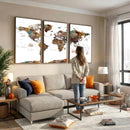 Watercolor World Map Canvas Print – Detailed Map of the