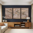 Grunge World Map Canvas Wall Art - Vintage Aged World Map by MyGreatCanvas | Canvas Wall Art Prints | Photo Prints & Wall Decor