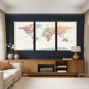 Pastel Colors World Map Wall Art Canvas Print by MyGreatCanvas | Canvas Wall Art Prints | Photo Prints & Wall Decor