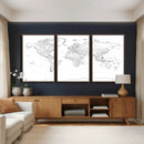 World Map Canvas Print – Framed Modern Detailed Map of the by MyGreatCanvas | Canvas Wall Art Prints | Photo Prints & Wall Decor
