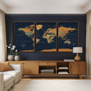Modern World Map Canvas Print – Framed Detailed Map of the by MyGreatCanvas | Canvas Wall Art Prints | Photo Prints & Wall Decor