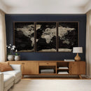 Detailed World Map Wall Art Print - Large Framed World Map