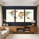 Framed World Map Wall Art Canvas Print for Living Room and by MyGreatCanvas | Canvas Wall Art Prints | Photo Prints & Wall Decor