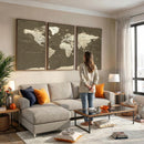 Vintage World Map Canvas Print – Framed Travel Map Wall Art