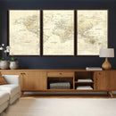 Detailed Large World Map Wall Decor Canvas Art Print by MyGreatCanvas | Canvas Wall Art Prints | Photo Prints & Wall Decor