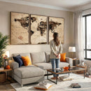 World Map Wall Art Canvas Print