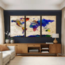 Colorful World Map Canvas Wall Art – Abstract Watercolor Map by MyGreatCanvas | Canvas Wall Art Prints | Photo Prints & Wall Decor