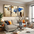 World Map Canvas Print – Colorful Abstract Travel Map,