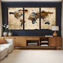 World Map Wall Art – Rustic Earth Tone Canvas Print, Antique by MyGreatCanvas | Canvas Wall Art Prints | Photo Prints & Wall Decor