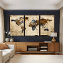 Rustic Watercolor World Map Canvas Wall Art – Framed Travel by MyGreatCanvas | Canvas Wall Art Prints | Photo Prints & Wall Decor