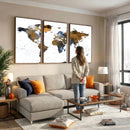 Colorful Watercolor World Map Canvas Wall Art – Framed
