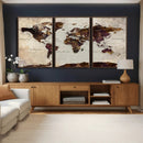 World Map Canvas Triptych – Colorful Global Wall Art for by MyGreatCanvas | Canvas Wall Art Prints | Photo Prints & Wall Decor