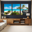 Barbados Beach Wall Art Canvas Print, Palm Tree Ocean by MyGreatCanvas | Canvas Wall Art Prints | Photo Prints & Wall Decor