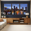 Boston Wall Art Canvas Print, Boston City Downtown Night by MyGreatCanvas | Canvas Wall Art Prints | Photo Prints & Wall Decor
