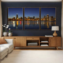 Chicago Wall Art Canvas Print - Chicago City Downtown Night by MyGreatCanvas | Canvas Wall Art Prints | Photo Prints & Wall Decor