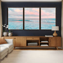 Ocean Wave Wall Art Canvas Print, Pastel Surf Seascape