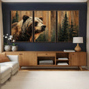 Grizzly Bear Wall Art Canvas Print, Rustic Wildlife Bear by MyGreatCanvas | Canvas Wall Art Prints | Photo Prints & Wall Decor