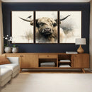 Abstract Highland Cow Wall Art Canvas Print, Rustic Farm by MyGreatCanvas | Canvas Wall Art Prints | Photo Prints & Wall Decor
