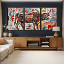 Texas Bull Wall Art Canvas Print, Abstract Graffiti Bull by MyGreatCanvas | Canvas Wall Art Prints | Photo Prints & Wall Decor