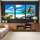 Tropical Beach Wall Art Canvas Print, Palm Tree Ocean by MyGreatCanvas | Canvas Wall Art Prints | Photo Prints & Wall Decor
