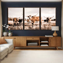Texas Longhorn Cattle Wall Art Canvas Print, Sepia Western by MyGreatCanvas | Canvas Wall Art Prints | Photo Prints & Wall Decor