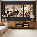 Western Longhorn Herd Wall Art Canvas Print, Sepia Texas by MyGreatCanvas | Canvas Wall Art Prints | Photo Prints & Wall Decor