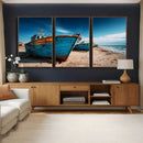 Coastal Fishing Boats Wall Art Canvas Print, Sunset Beach by MyGreatCanvas | Canvas Wall Art Prints | Photo Prints & Wall Decor