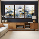 Large Abstract Flowers Wall Art Canvas Print – Gold and Blue by MyGreatCanvas | Canvas Wall Art Prints | Photo Prints & Wall Decor