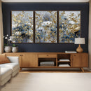 Abstract Floral Wall Art Canvas Print – Gold and Blue by MyGreatCanvas | Canvas Wall Art Prints | Photo Prints & Wall Decor
