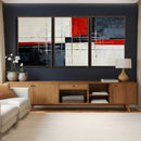 Navy Red Abstract Wall Art Canvas Print, Modern Luxury by MyGreatCanvas | Canvas Wall Art Prints | Photo Prints & Wall Decor