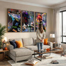 Graffiti Baseball Player Street Art Wall Art Canvas Print